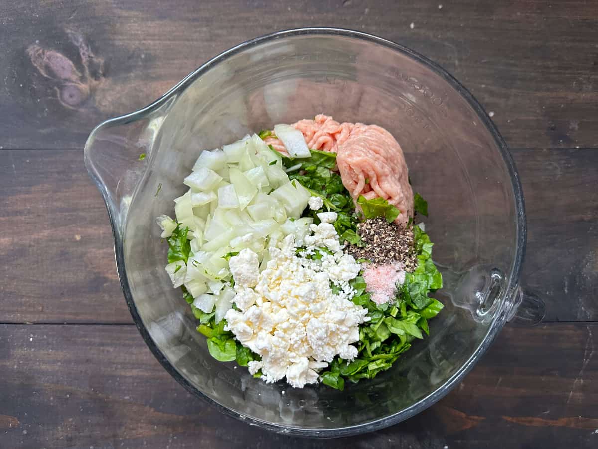 The ingredients all together in a bowl.