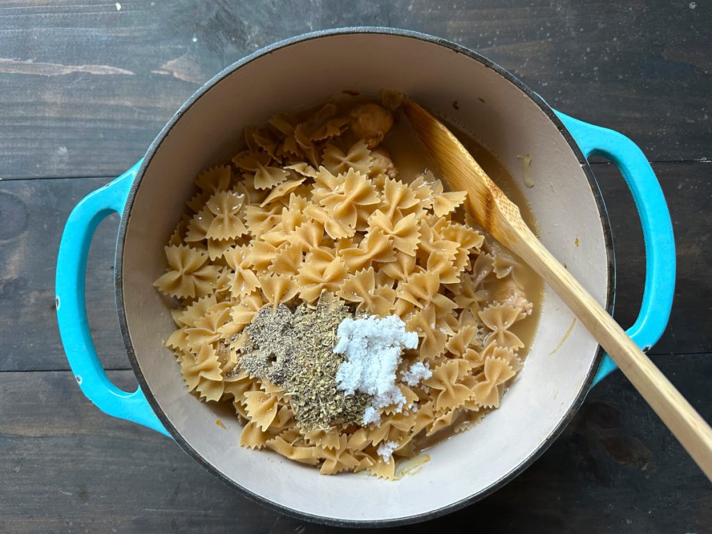 Add the pasta to cook